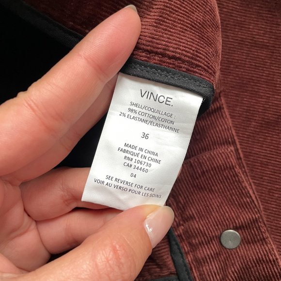 Vince Men’s Corduroy Five Pocket pants Slim Straight Fit Brick Red Size 36 - Picture 7 of 11